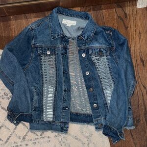 Vintage Havana Blue Jean Jacket with Silver Accents